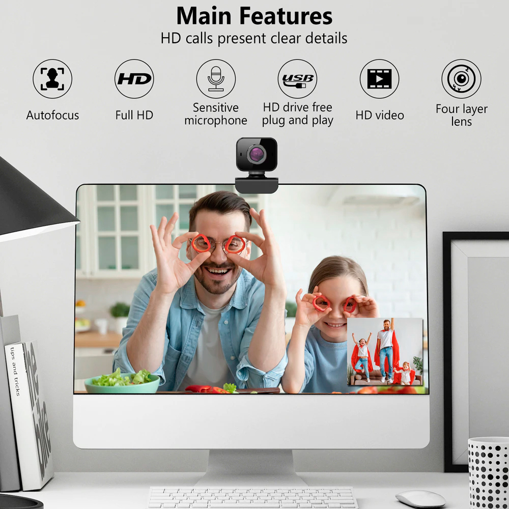Cámara Web Webcam Full HD 1080p con Micrófono – Tecnofertas